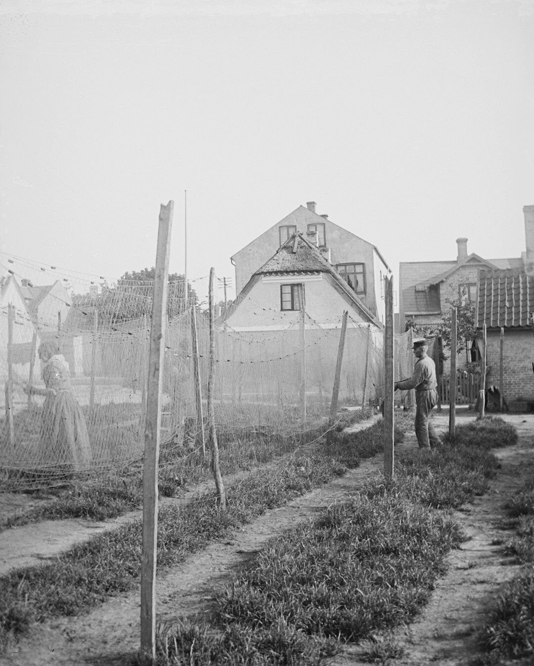 Group of young Danes volunteering in an urban community garden